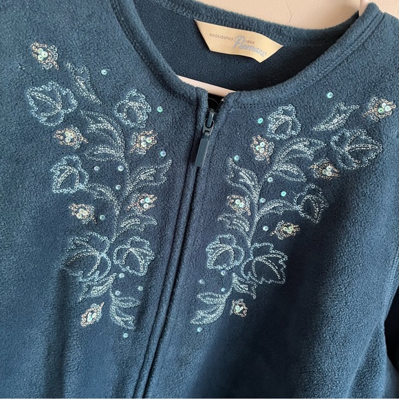 3/$40 Penman’s Teal Fleece Full Zip Long Sleeve Sweater with a embroidered chest - Picture 6 of 7